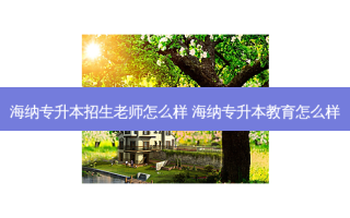 海纳专升本招生老师怎么样 海纳专升本教育怎么样