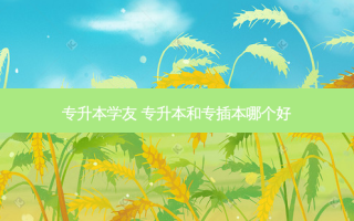 专升本学友 专升本和专插本哪个好