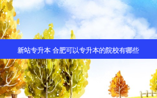 新站专升本 合肥可以专升本的院校有哪些