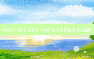 考英语四级专升本可以考吗 专升本需要英语四级吗