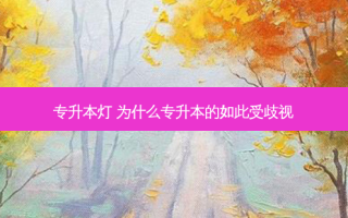 专升本灯 为什么专升本的如此受歧视