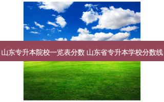 山东专升本院校一览表分数 山东省专升本学校分数线