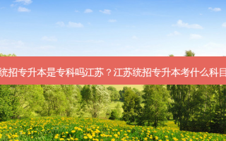统招专升本是专科吗江苏？江苏统招专升本考什么科目