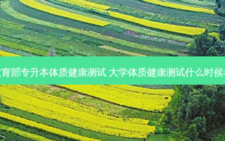教育部专升本体质健康测试 大学体质健康测试什么时候考