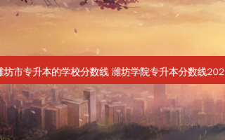 潍坊市专升本的学校分数线 潍坊学院专升本分数线2022