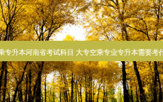 空乘专升本河南省考试科目 大专空乘专业专升本需要考什么