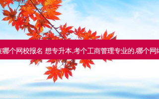 专升本一般在哪个网校报名 想专升本,考个工商管理专业的,哪个 *** 教育学校好