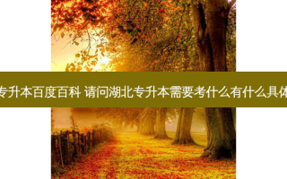 湖北专升本百度百科 请问湖北专升本需要考什么有什么具体要求