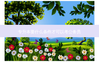 专升本要什么条件才可以考公务员