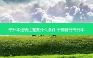 专升本选调生需要什么条件 干部晋升专升本