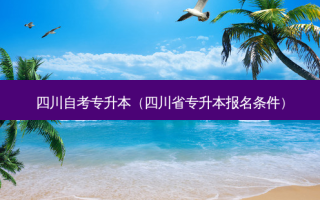 四川自考专升本（四川省专升本报名条件）