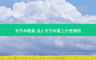 专升本教案 成人专升本要上什麽课程
