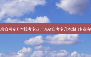 广东省自考专升本报考专业 广东省自考专升本热门专业有哪些