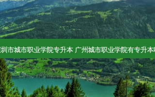 深圳市城市职业学院专升本 广州城市职业学院有专升本吗