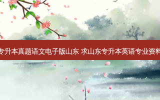 专升本真题语文电子版山东 求山东专升本英语专业资料