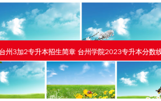 台州3加2专升本招生简章 台州学院2023专升本分数线