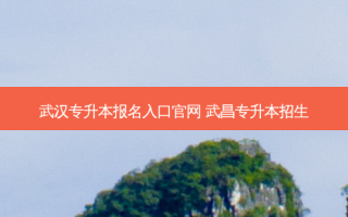 武汉专升本报名入口官网 武昌专升本招生