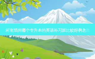 河南郑州哪个专升本的英语补习班比较好啊急!!!