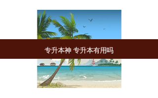 专升本神 专升本有用吗