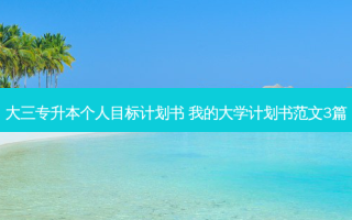 大三专升本个人目标计划书 我的大学计划书范文3篇
