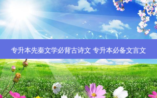 专升本先秦文学必背古诗文 专升本必备文言文