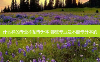 什么样的专业不招专升本 哪些专业是不能专升本的