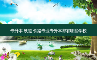 专升本 铁道 铁路专业专升本都有哪些学校