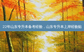 22年山东专升本备考经验，山东专升本上岸经验贴