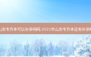山东专升本可以补录吗吗 2021年山东专升本还有补录吗