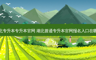 湖北专升本专升本官网 湖北普通专升本官网报名入口在哪里