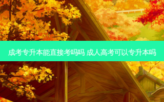 成考专升本能直接考吗吗 成人高考可以专升本吗