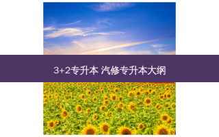 3+2专升本 汽修专升本大纲
