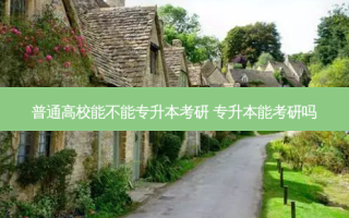 普通高校能不能专升本考研 专升本能考研吗