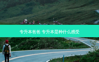 专升本爸爸 专升本是种什么感受