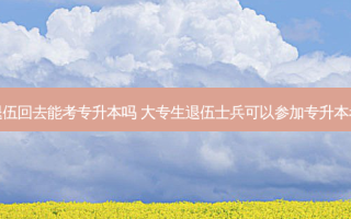 大专退伍回去能考专升本吗 大专生退伍士兵可以参加专升本考试吗