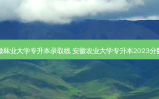安徽林业大学专升本录取线 安徽农业大学专升本2023分数线