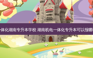 机电一体化湖南专升本学校 湖南机电一体化专升本可以报哪些学校