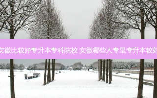 安徽比较好专升本专科院校 安徽哪些大专里专升本较好