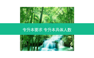 专升本要求 专升本具体人数