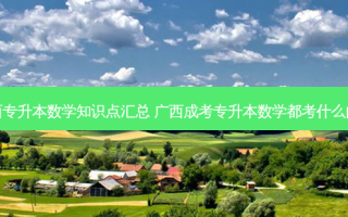 广西专升本数学知识点汇总 广西成考专升本数学都考什么内容
