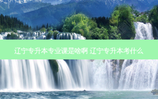 辽宁专升本专业课是啥啊 辽宁专升本考什么