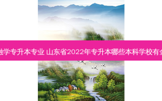 山东省金融学专升本专业 山东省2022年专升本哪些本科学校有金融学专业