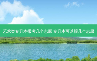 艺术类专升本报考几个志愿 专升本可以报几个志愿
