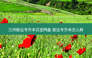 兰州智达专升本百度网盘 智达专升本怎么样