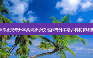 焦作正规专升本集训营学校 焦作专升本培训机构有哪些