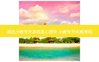 湖北小教专升本试卷心理学 小教专升本难考吗