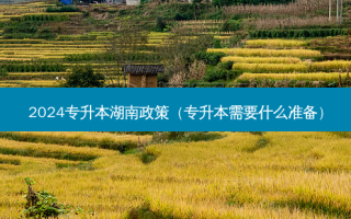 2024专升本湖南政策（专升本需要什么准备）