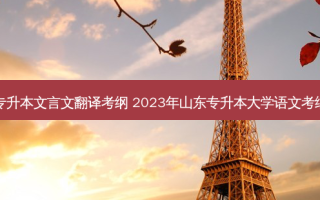 山东专升本文言文翻译考纲 2023年山东专升本大学语文考纲变化