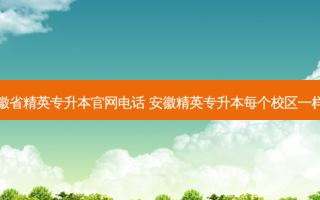 安徽省精英专升本官网 ***  安徽精英专升本每个校区一样吗