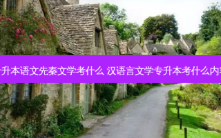 专升本语文先秦文学考什么 汉语言文学专升本考什么内容